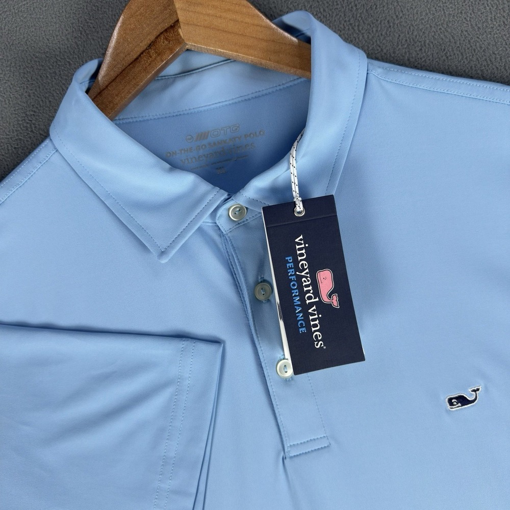 Vineyard Vines Polo Shirt Mens XL Blue Performance Sankaty On The Go Golf New